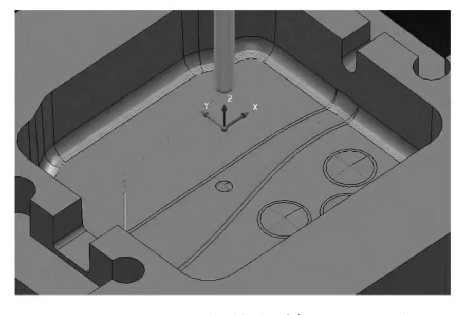 Figure 5 Cavity R angle optimization finishing tool path