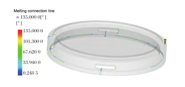 Fig 5 Weld mark distribution of lens cover