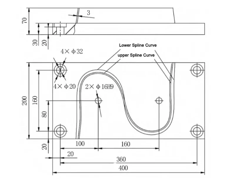 Fig 1 Dimensional model of S shaped specimen