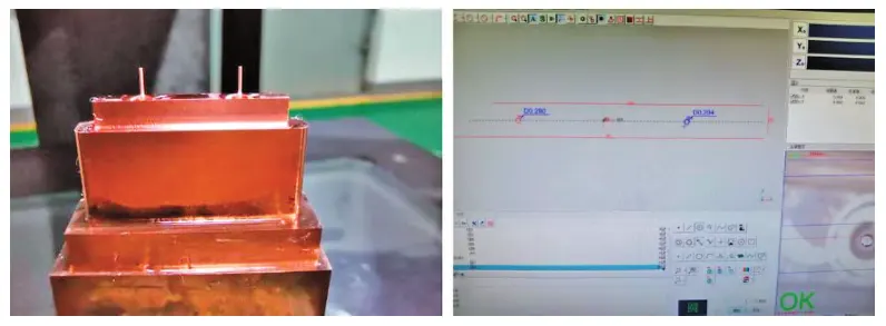 Figure 3 Processed electrode and test results
