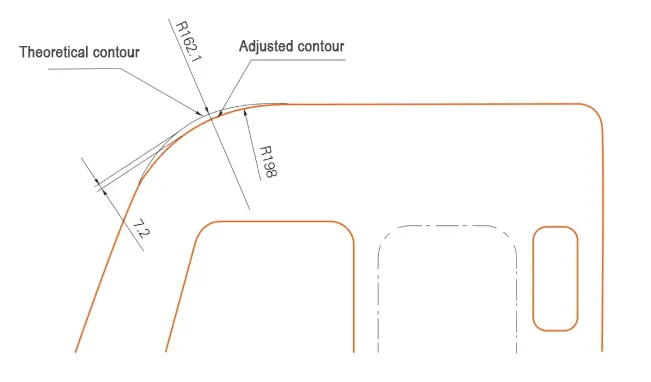 Figure 12 Glass matching status after modification