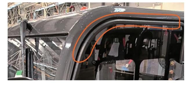 Figure 13 Glass before modification and interference with parts