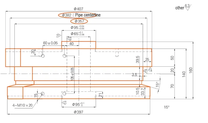 Figure 6 Main wheel mold drawing after modification