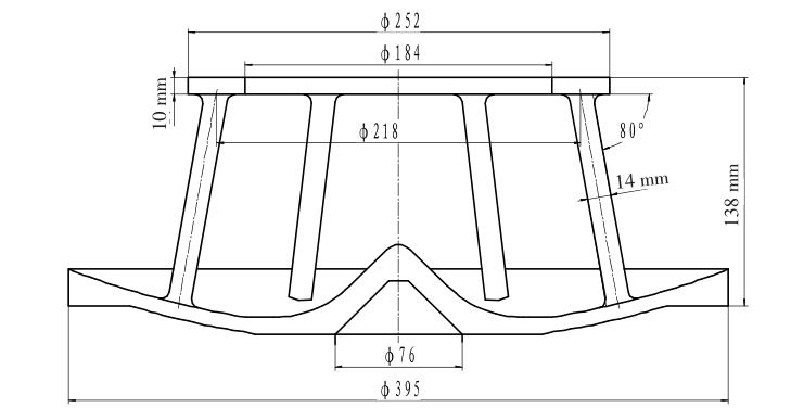 Figure 1 Two Dimensional Diagram of the Deflector Cone