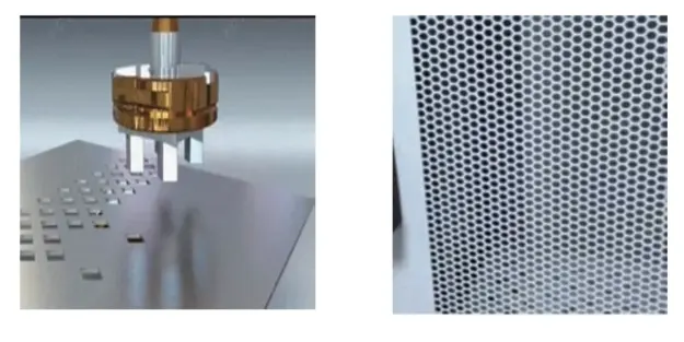 Figure 6. Matrix hole punching process and application