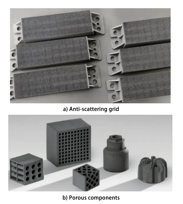 Figure 2. Typical tungsten alloy parts manufactured using additive manufacturing technology