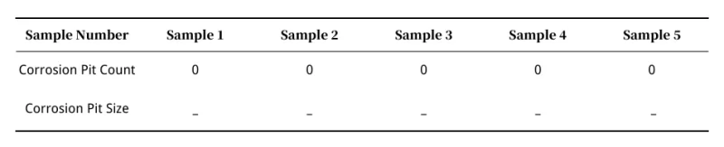 Table 2 Corrosion Resistance Test Results