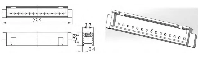 Figure 1 2D Drawing and 3D Model of Injection Molded Part