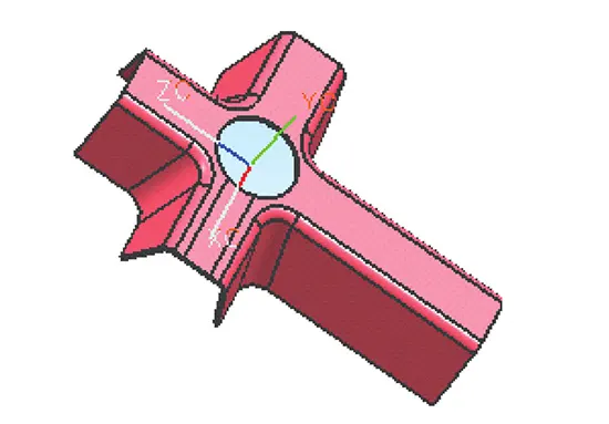 Figure 1. 3D solid model of the cross shaped U shaped cross section part