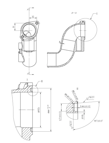 Figure 1 Trapezoidal groove flange Figure 1 Trapezoidal groove flange