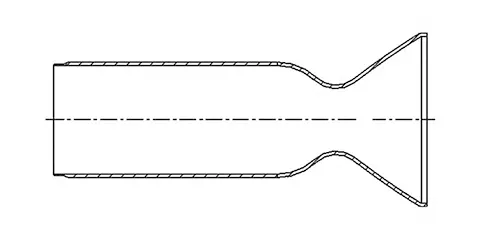 Figure 1. Schematic diagram of the outer shape of the milled groove combustion chamber thin walled component