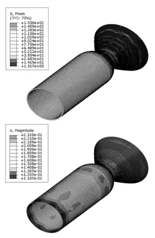 Figure 6 Finite element analysis diagram of thin walled component