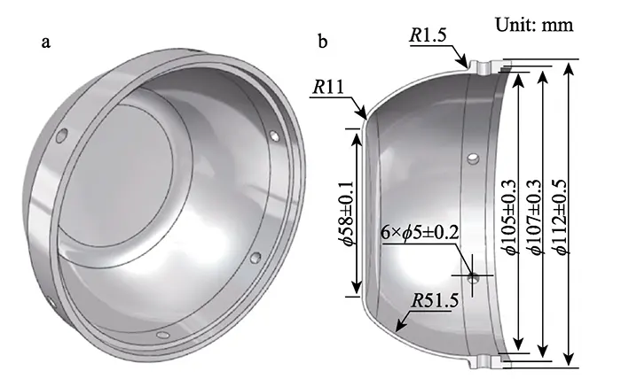 Fig 1 Structural design of titanium alloy cover
