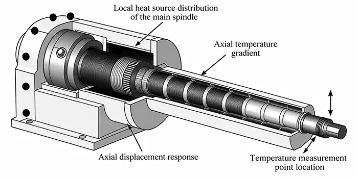 Figure 2 Axial evolution of thermal deformation of the CNC machine tool spindle