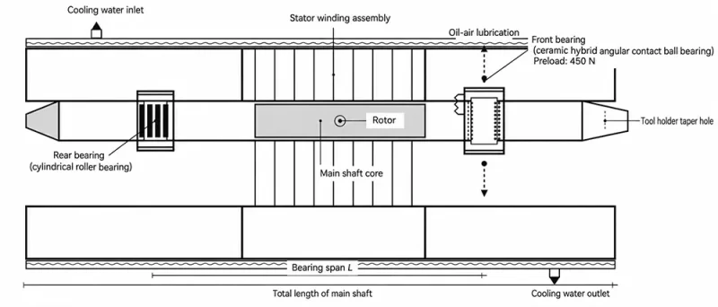 Figure 2 Structure of the spindle system Figure 2 Structure of the spindle system